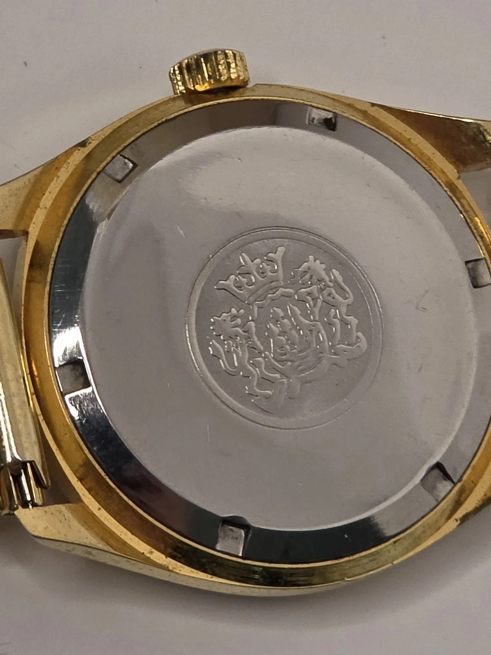 Gold Bicentennial Men’s Dress Watch with Gold Mesh Bracelet